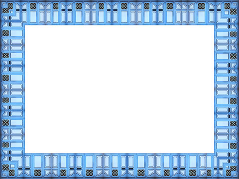  Blauer rechteckiger freigestellter Bilderrahmen