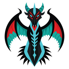 Fierce Mythical Dragon Bird Emblem