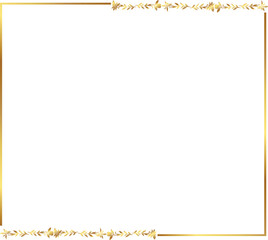 Obraz premium frame with leaves gold border Golden Border Warm Color Frame
