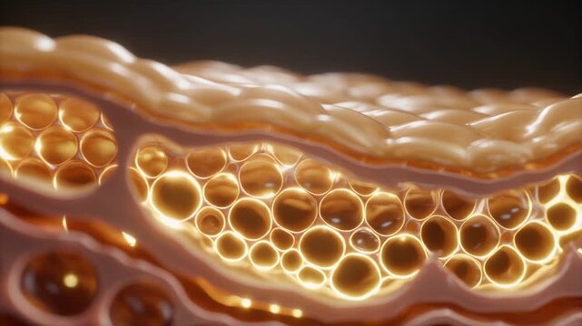 Collagen fibers form and organize into a network beneath skin surface over time