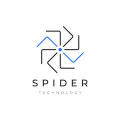 Spider branding technology modern logo design vector