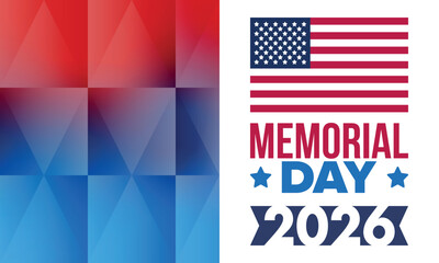 Fototapeta premium Memorial Day in United States. Remember and Honor. Federal holiday for remember and honor persons who have died while serving in the United States Armed Forces. Celebrated in May. Vector poster