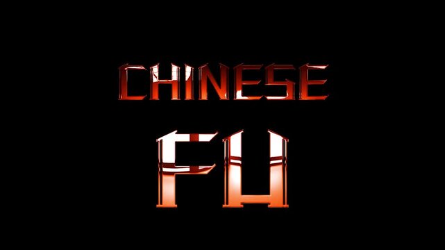 Chinese Fu text design with red texture shine animation video