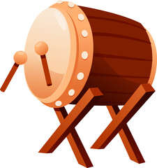 Illustration of a Traditional Bedug Drum