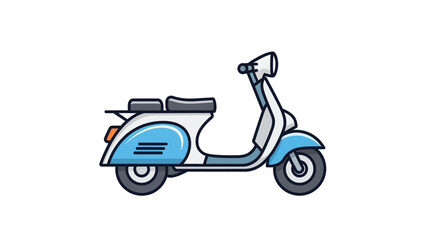 Fototapeta premium Blue and white classic scooter vehicle.