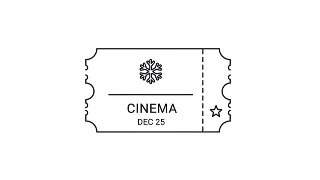 Cinema ticket stub with date.