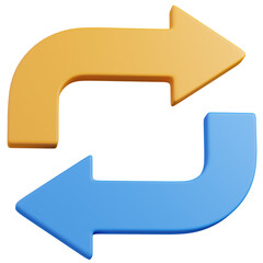 3D render  Refresh and Repeat Arrows Icon