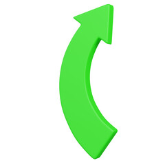 3d render Right curved Arrow icon 