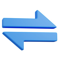 3D render  Blue Bidirectional Arrows Icon