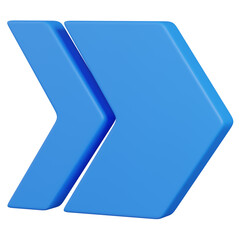 3D render  Dynamic   Blue Double Arrow Icon