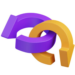 3D  render Interlocking Arrows Cycle Icon
