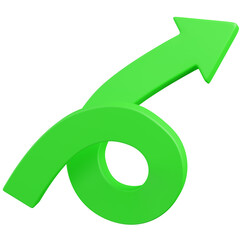 3D  render Green Spiral Arrow Indicating Growth and Progress icon 