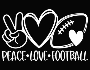 Peace Love Football family outdoor sport - printable editable vector art file.