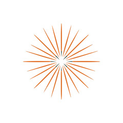 Fototapeta premium Abstract Geometric Burst with Orange and Teal Elements on White