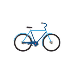 Fototapeta premium Blue Bicycle Illustration on White Background, Minimalist Design
