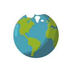 Fototapeta premium Cartoon Earth Globe Illustration, World Map, Simplified Design