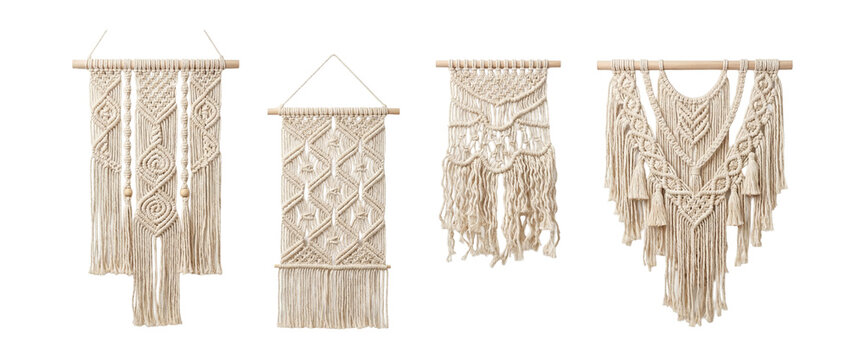 Macrame wall hanging set.