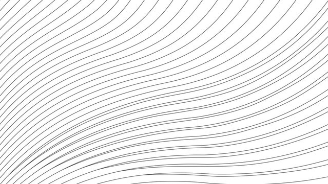 Wavy background with thin dark lines on white backdrop. Editable stroke