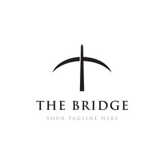 A minimalist and elegant abstract bridge construction logo with a modern concept.