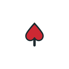 Fototapeta premium Red Spade Icon on White Background for Design Elements