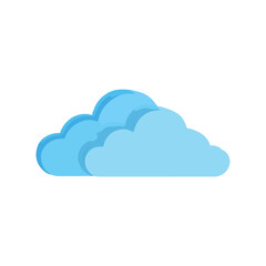 Simple Cloud Icon Blue Weather Graphic on White