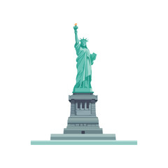 Fototapeta premium Statue of Liberty Illustration Flat Design, Landmark Icon