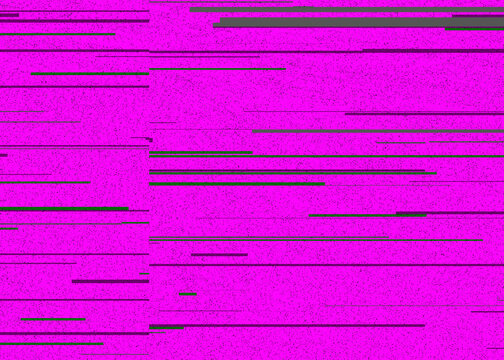 Magenta digital glitch background with horizontal distortion lines and pixel noise effect, modern cyber abstract texture, vibrant technology inspired surface design