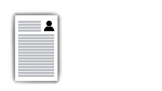 Resume or personal biodata illustration with clean layout and empty copy space, ideal for career profile, job application, and professional identity concept.