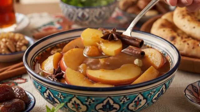 Traditional Persian Kompot Sweet Fruit Soup
