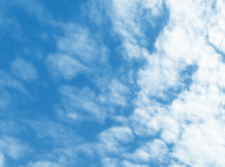 Abstract vector of blue minimalist clouds created with tilted blue halftone lines. Elegant light background for modern design, web, and branding.
