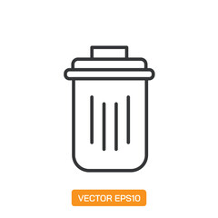 Trash Icons. Thin Line Symbol Elements Collection.