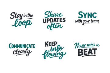 Motivational communication phrases collection for effective teamwork and collaboration