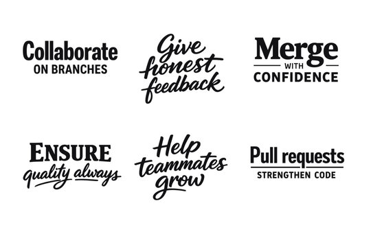 Motivational software development phrases for team collaboration and code quality