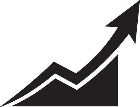 business graph with arrow and white beackground.