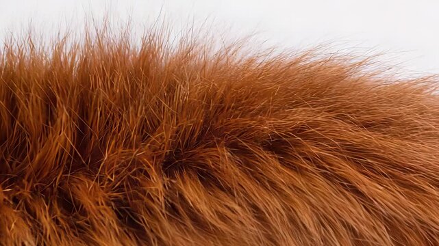 Luxurious Red Fox Fur Texture Close-Up: Detailed Wildlife Pattern, Premium Fabric Detail, Soft Winter Warmth.