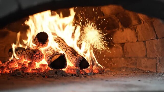Wood Fired Oven Flames