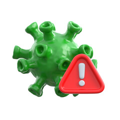 Check out this bold 3d illustration highlighting a virus alert and infection warning