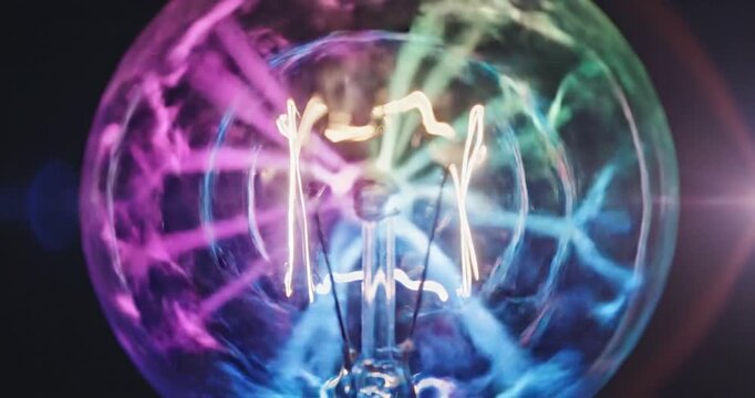 Electricity in a glass bulb.