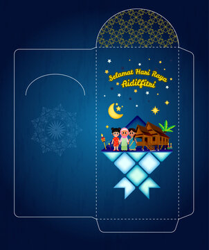 Hari Raya Aidilfitri Packet Design. Vector illustration.