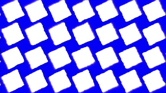 Abstract blue and white checkered pattern background, rough edge geometric square grid