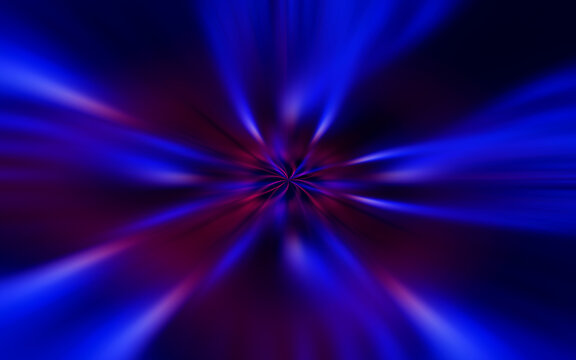 Empty dark abstract background. Background of empty show scene. Glow of neon lights and neon figures on an empty concert stage. Reflection of light on the pavement.