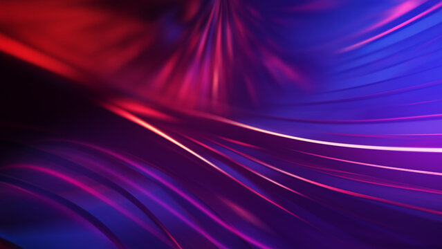 Neon lights cut across a dark background creating patterns that suggest motion and energy. The lines are vibrant and draw the eye toward the center, inviting exploration.