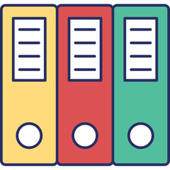 Binders Icon &ndash; Document Storage Colored Outline Symbol for Law, Office & Legal Organization