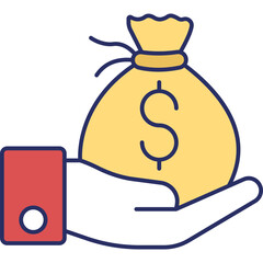 Bribery Icon &ndash; Corruption & Law Colored Outline Symbol for Justice & Compliance