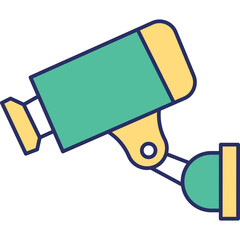 CCTV Camera Icon &ndash; Security Surveillance Colored Outline Symbol for Law Enforcement & Safety