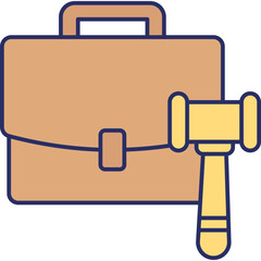 Business Law Icon &ndash; Legal Document Colored Outline Symbol for Corporate & Finance Law