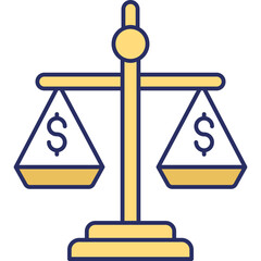Budget Balance Icon &ndash; Financial Law & Accounting Colored Outline Symbol for Legal & Corporate Finance