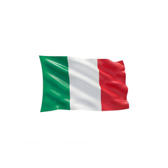 Fototapeta premium Italian Flag Waving Isolated on White Background 3D Render