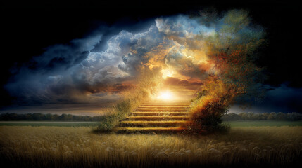 Fototapeta premium Upward stairs.