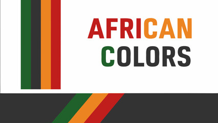 Vibrant african colors graphic design with bold typography and stripes on white background